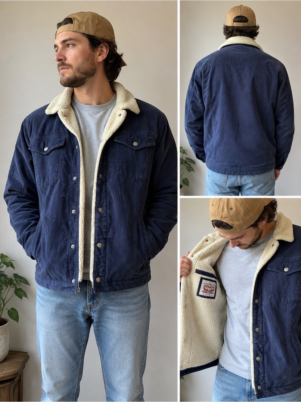Levi's Blue Corduroy Sherpa Jacket with Red Label